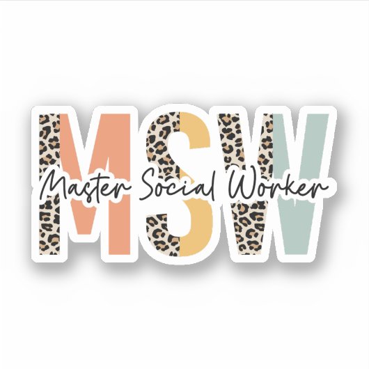 Sticker Master Social Worker MSW Graduation, Travail socia (Devant)