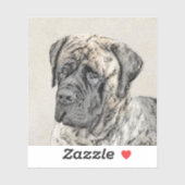 Sticker Mastiff anglais (Brindle) Peinture - Chien Art (Feuille)