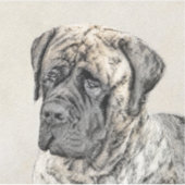 Sticker Mastiff anglais (Brindle) Peinture - Chien Art (Devant)