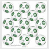 Sticker match blanc vert fin de saison jeu de 13 (Feuille)
