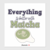 Sticker Matcha boba thé vert, matcha (Feuille)