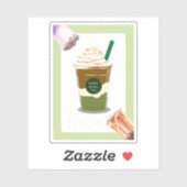 Sticker Matcha boba thé vert, matcha (Feuille)