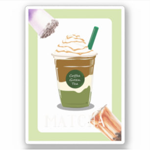 Sticker Matcha boba thé vert, matcha