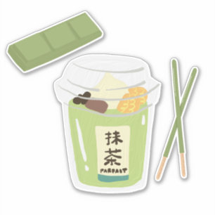 Sticker Matcha boba thé vert, matcha