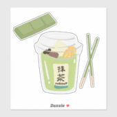 Sticker Matcha boba thé vert, matcha (Feuille)