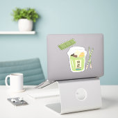 Sticker Matcha boba thé vert, matcha (Ordinateur portable sur le bureau)