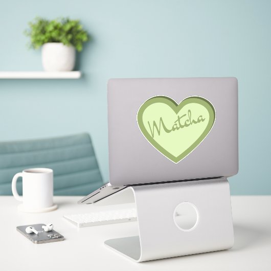 Sticker Matcha boba thé vert, matcha (Ordinateur portable sur le bureau)