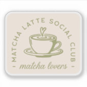 Sticker Matcha latte amoureux club fille esthétique (Devant)