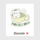 Sticker Matcha Purrfect Brew Cat (Feuille)