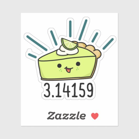 Sticker Math Pi Nombre Funky Pie Pun (Feuille)