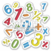 STICKER MATH THE ONLY SUBJECT THAT COUNTS (Devant)