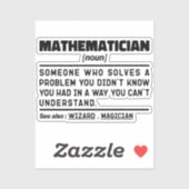 Sticker Mathématicien Noun Math Lover Cool enseignant prés (Feuille)
