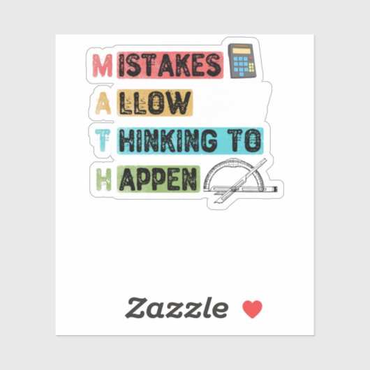 Sticker Maths marrantes. Les Erreurs Permettent De Penser (Feuille)