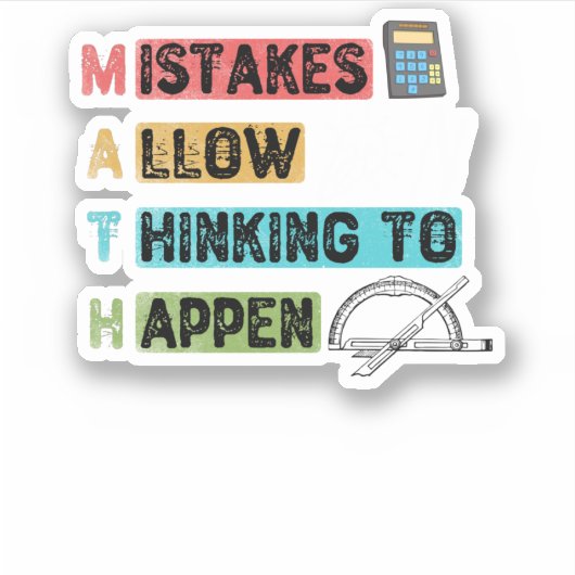 Sticker Maths marrantes. Les Erreurs Permettent De Penser (Devant)