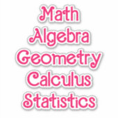 Sticker Matière scolaire de mathématiques (Devant)