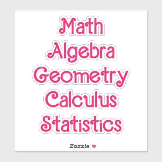 Sticker Matière scolaire de mathématiques (Feuille)