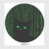 Sticker matrix cat, the matrix rain code, binary code (Feuille)
