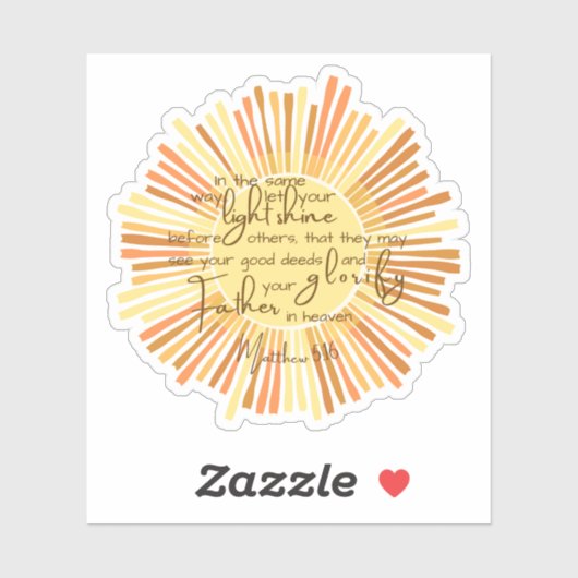 Sticker Matthieu 5:16 (Feuille)