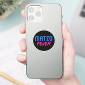Sticker Matzo Fever bleu rose rétro Slogan juif (Téléphone)