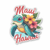 Sticker Maui Hawaii T Chemise Fille Femmes Enfants Tortue (Devant)