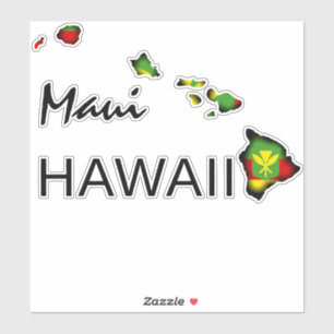 STICKER MAUI - KANAKA MAOLI HAWAII ÎLES NOIRES