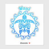 Sticker Maui Tortue Tribale Bleue (Feuille)