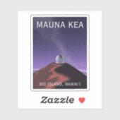 Sticker Mauna Kea Observatory Starry Sky Retro Poster (Feuille)