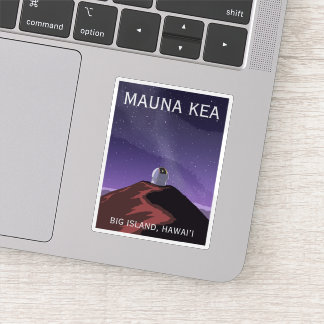 Sticker Mauna Kea Observatory Starry Sky Retro Poster