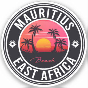 Sticker Maurice Afrique de l'Est Rétro Sunset Souvenirs 60
