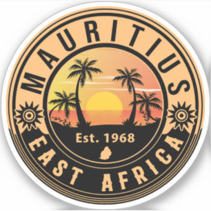 Sticker Maurice Afrique de l'Est Rétro Sunset Souvenirs 60