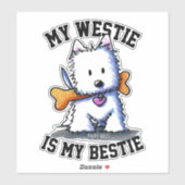 Sticker Mauvais À L'Autocollant Bone Westie (Feuille)