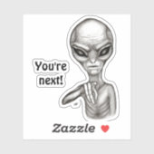 Sticker Mauvais Alien, Tu es le prochain ! (Feuille)
