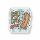 Sticker Mauvaise Journée Hot Dog Retro Vector Conception d (Devant)