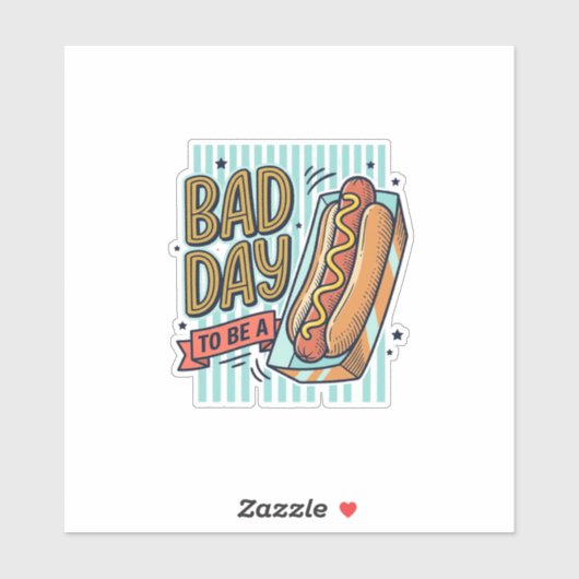 Sticker Mauvaise Journée Hot Dog Retro Vector Conception d (Feuille)