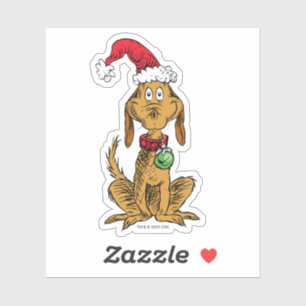 Sticker Max le chien avec un chapeau de Père Noël