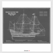 Sticker Mayflower - Plan directeur des navires PD (Feuille)