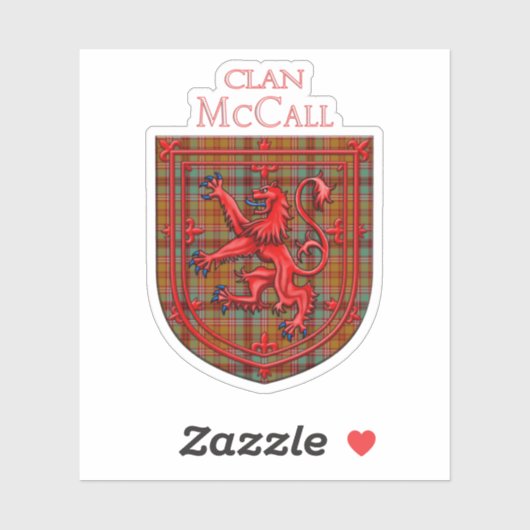 Sticker McCall Tartan Scottish Plaid Lion Rampant (Feuille)