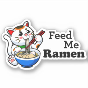 Sticker Me nourrir Ramen - Chat mignon