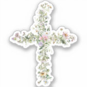 Sticker Meadow fleur sauvage cross Religieux chrétienne (Recto)