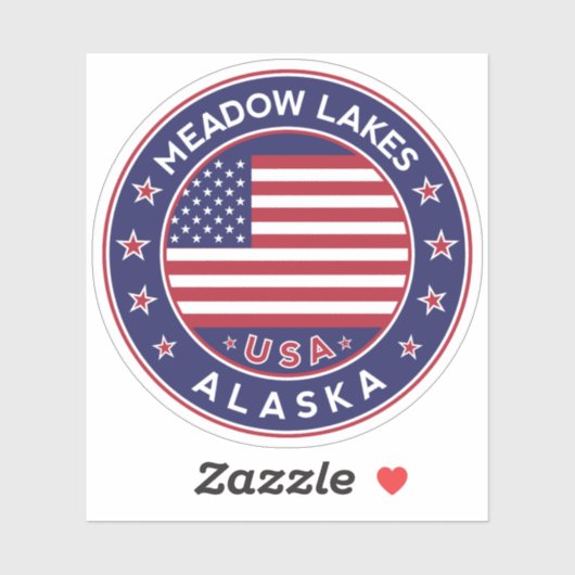 Sticker Meadow Lakes Alaska, Meadow Lakes (Feuille)