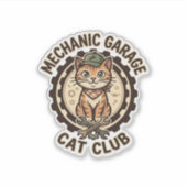 Sticker Mécanicien Garage Chat POD Vector Art - Mécanicien (Devant)