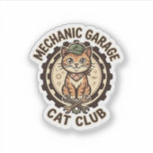 Sticker Mécanicien Garage Chat POD Vector Art - Mécanicien (Devant)