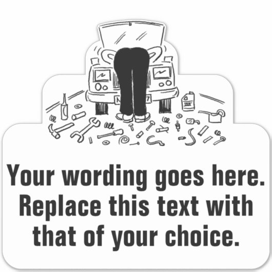 Sticker Mécanique de garage ou d'entretien des voitures (Devant)