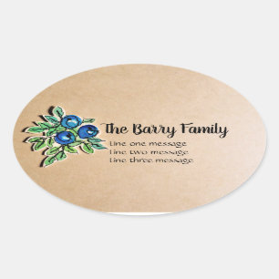 Sticker Med Custom Blueberry Label