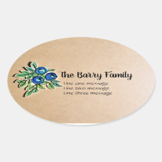 Sticker Med Vintage Blueberry Étiquette personnali