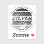 Sticker Médaille d'argent 2e place gagnante ronde (Feuille)