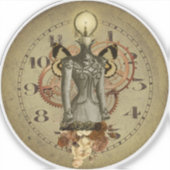 Sticker Médaille de collage de buste féminine Steampunk (Devant)