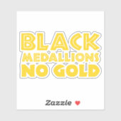 STICKER MÉDALLIONS NOIRES PAS D'OR (Feuille)