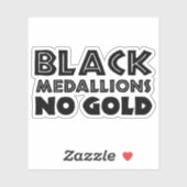 STICKER MÉDALLIONS NOIRES PAS D'OR (Feuille)