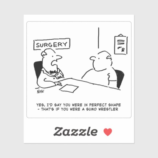 Sticker Médecin et patient en chirurgie Cartoon. (Feuille)